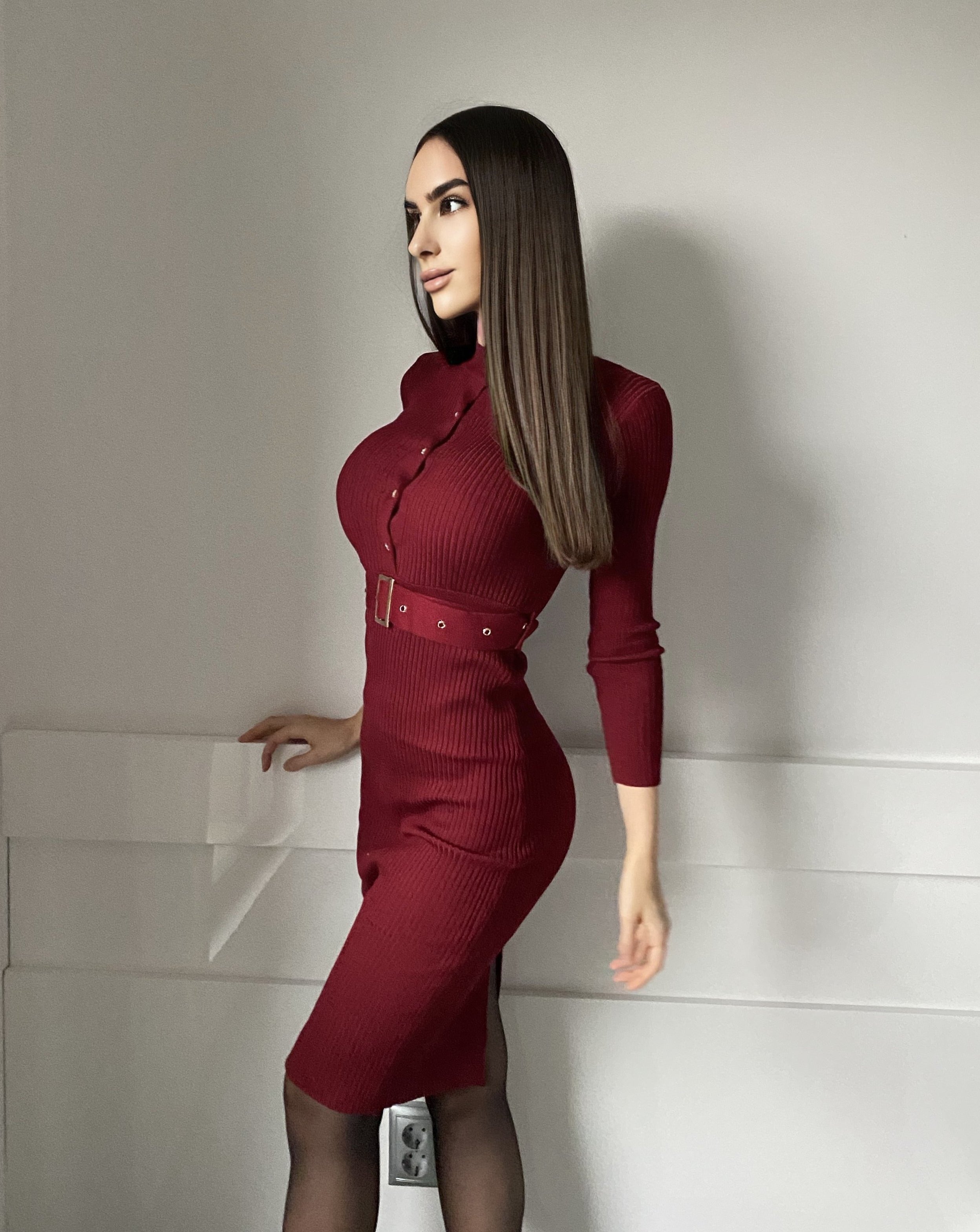 Knitted Pencil Midi Dress - LEPITON