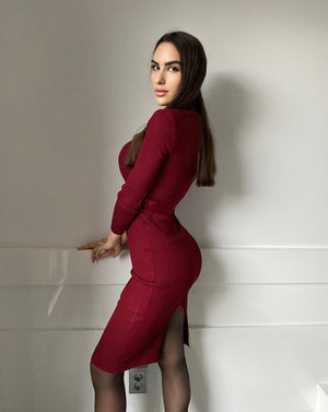Knitted Pencil Midi Dress - LEPITON