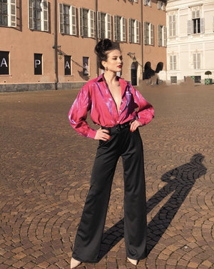 Long-Sleeved Loose Gradient Reflective Blouse - LEPITON