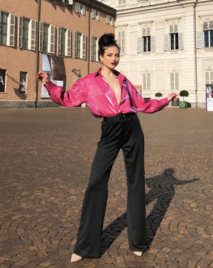 Long-Sleeved Loose Gradient Reflective Blouse - LEPITON