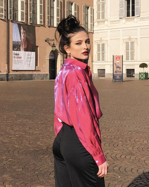 Long-Sleeved Loose Gradient Reflective Blouse - LEPITON
