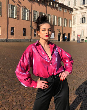 Long-Sleeved Loose Gradient Reflective Blouse - LEPITON