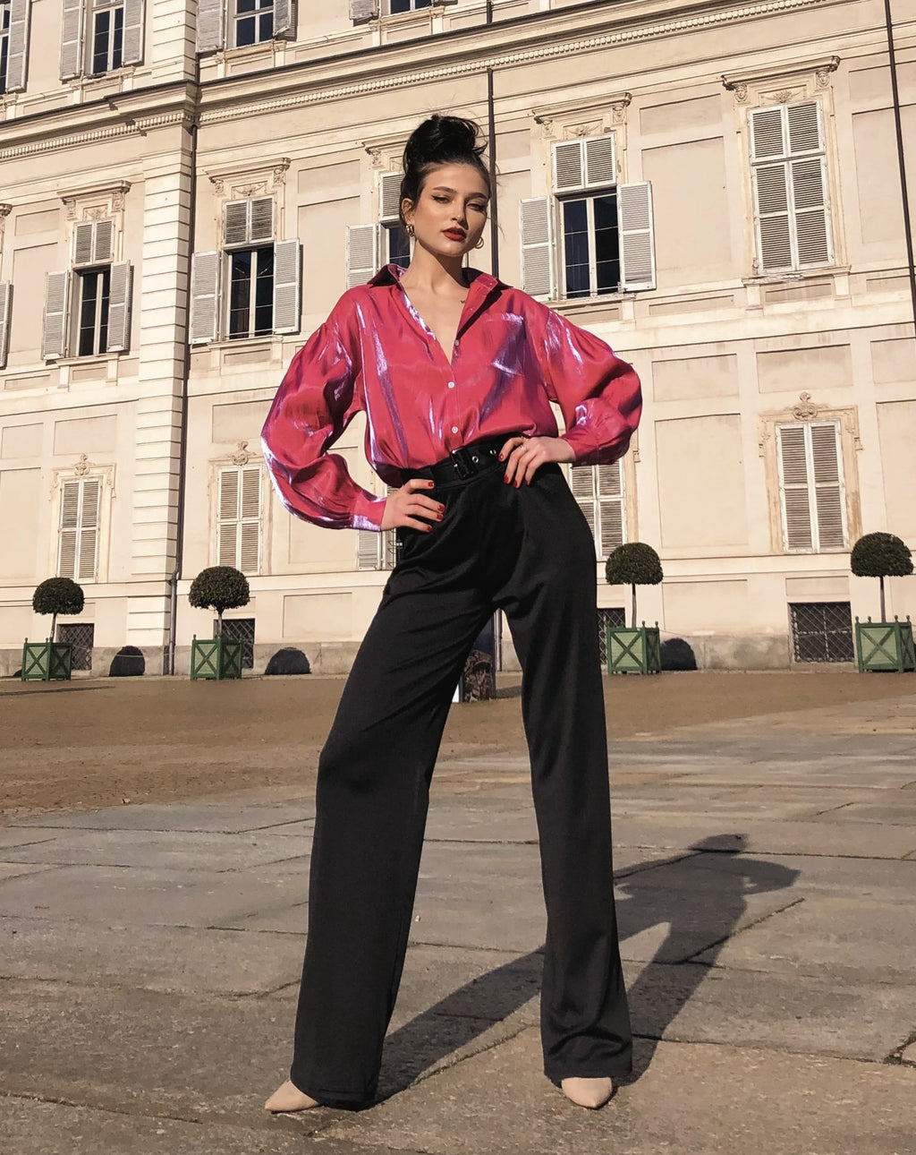 Long-Sleeved Loose Gradient Reflective Blouse - LEPITON