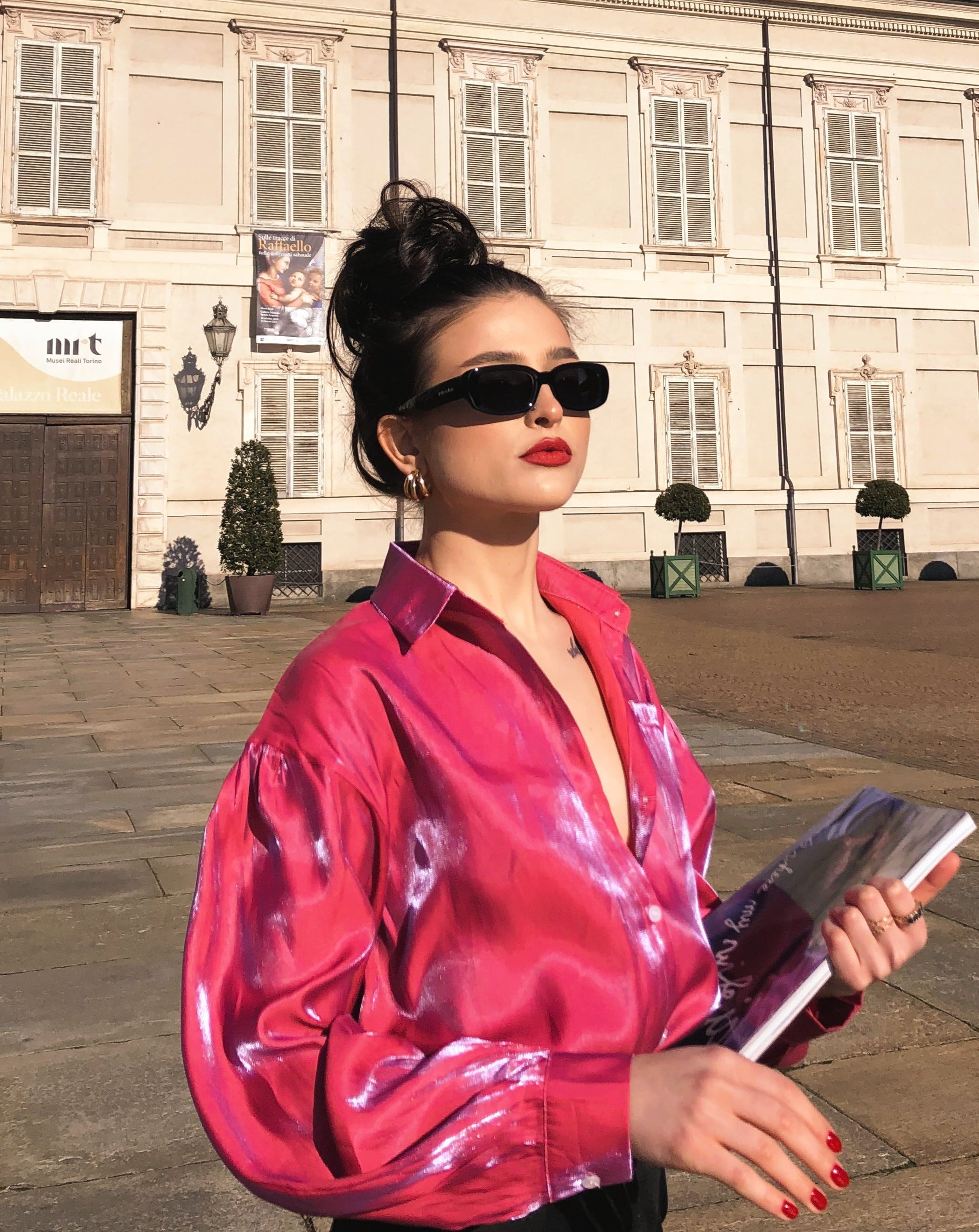 Long-Sleeved Loose Gradient Reflective Blouse - LEPITON