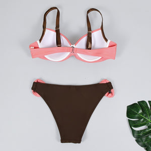 Solid Push-Up Brazilian Bikini Set - LEPITON