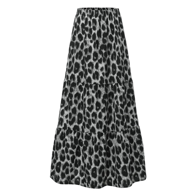 Leopard Loose Maxi Skirt - LEPITON