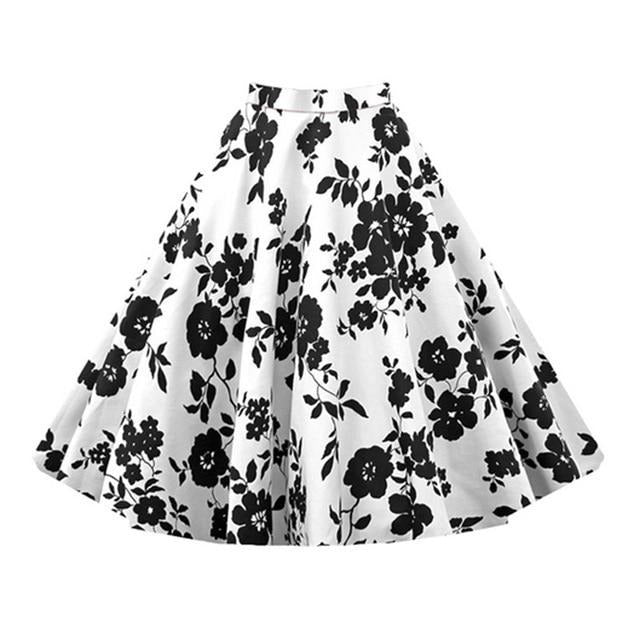 Swing High-Waist Cotton A-Line Skirt - LEPITON