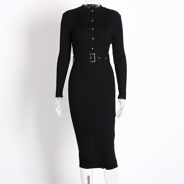 Knitted Pencil Midi Dress - LEPITON
