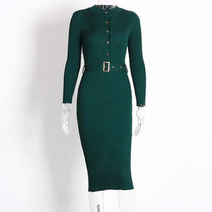 Knitted Pencil Midi Dress - LEPITON