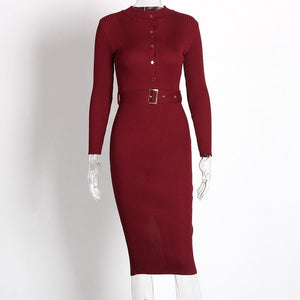 Knitted Pencil Midi Dress - LEPITON