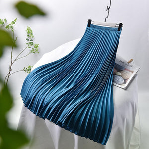 Vintage Chiffon High-Waist Pleated Long Skirt - LEPITON