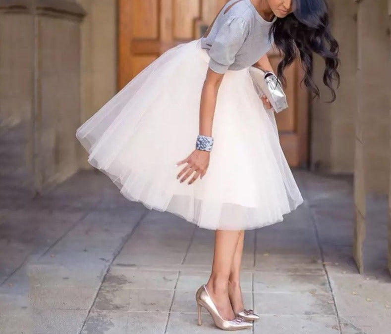 Puffy Five-Layer Tulle Skirt - LEPITON