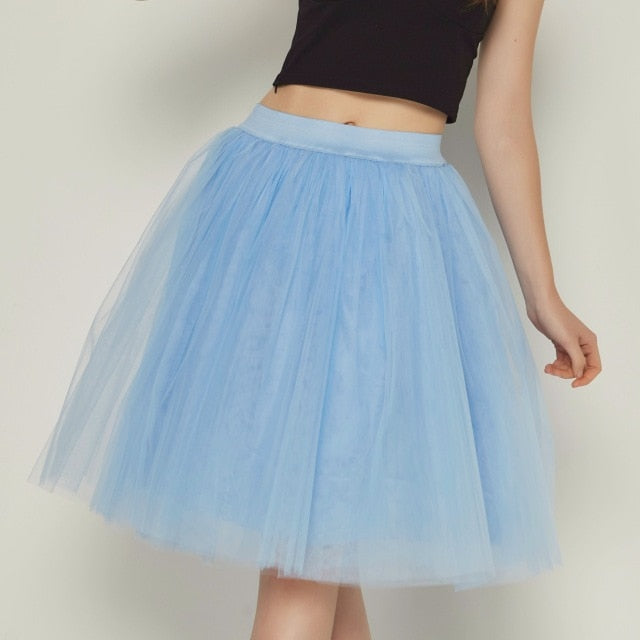 Puffy Five-Layer Tulle Skirt - LEPITON