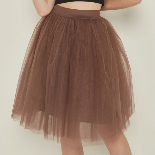 Puffy Five-Layer Tulle Skirt - LEPITON