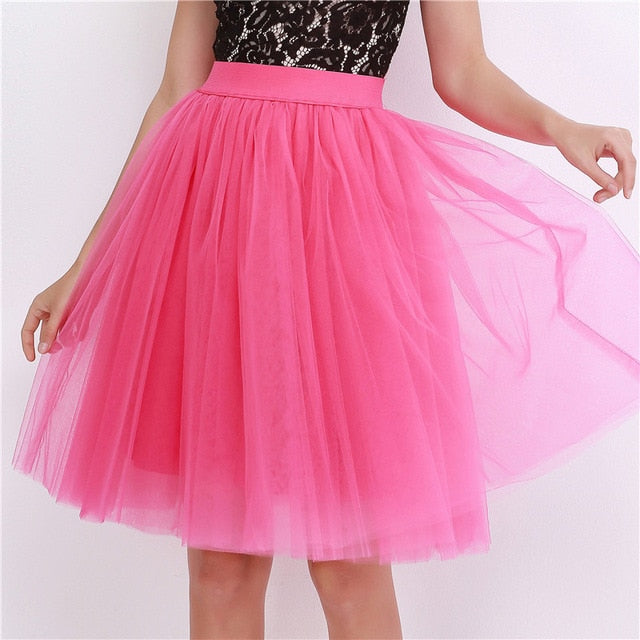 Puffy Five-Layer Tulle Skirt - LEPITON