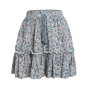 Boho High-Waist Polka Dot Chiffon Skirt - LEPITON