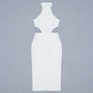 Halter Bandage Hollow Out Sleeveless Dress - LEPITON