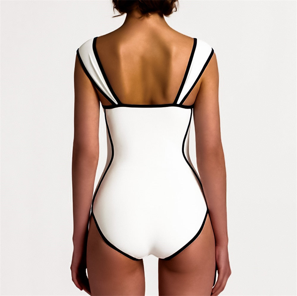 Retro Striped Push-Up One Piece Swimsuit - LEPITON