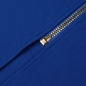 Zipper Design Long Sleeve Bandage Dress - LEPITON