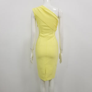 One-Shoulder Bodycon Bandage Dress - LEPITON