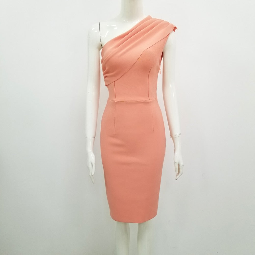 One-Shoulder Bodycon Bandage Dress - LEPITON