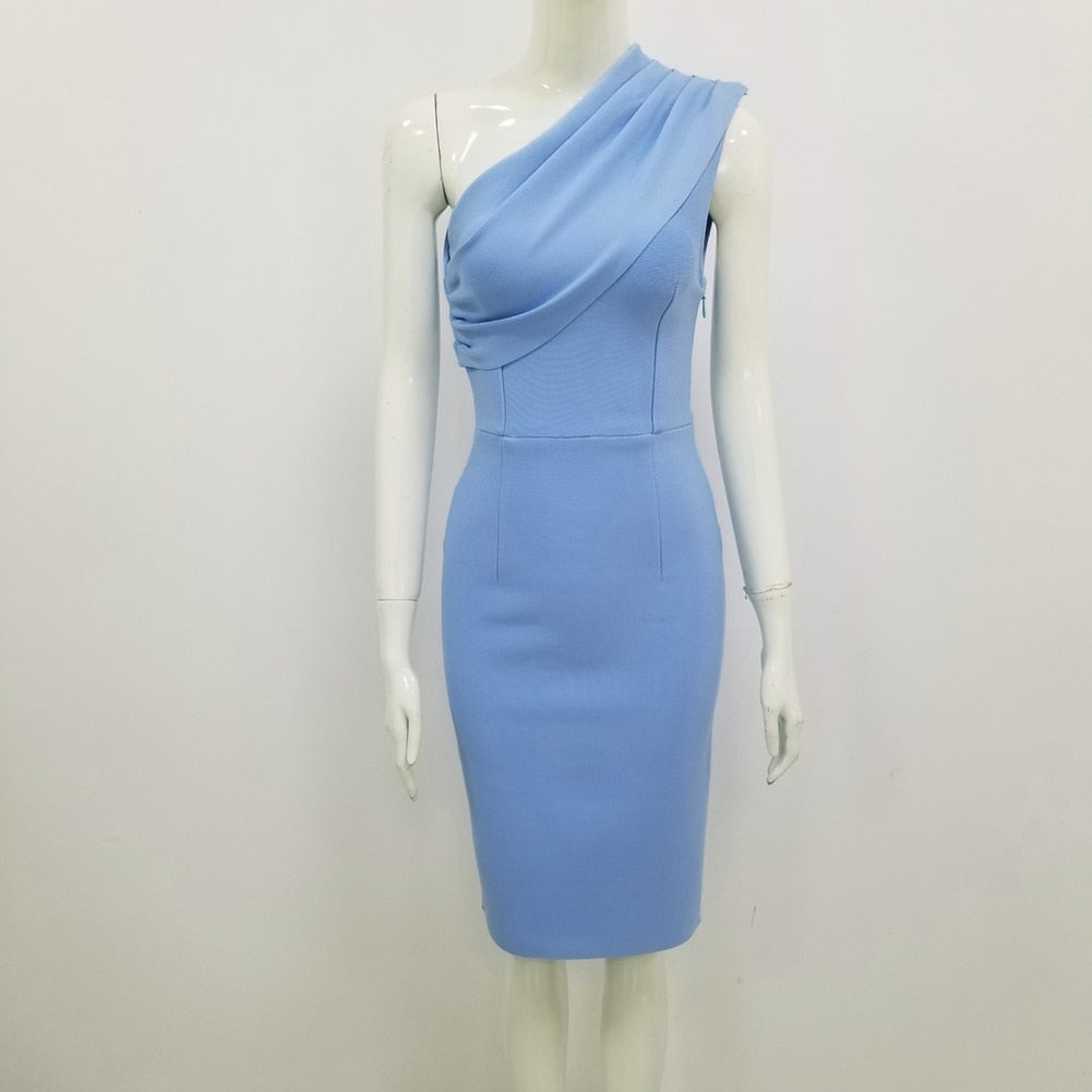 One-Shoulder Bodycon Bandage Dress - LEPITON