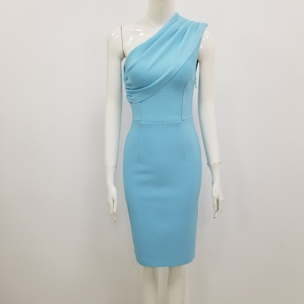 One-Shoulder Bodycon Bandage Dress - LEPITON