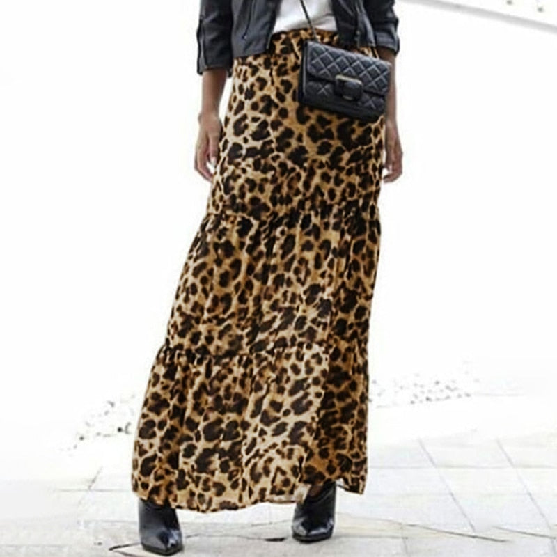 Leopard Loose Maxi Skirt - LEPITON
