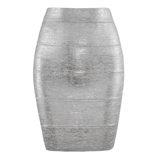 Metallic Bandage Pencil Skirt - LEPITON