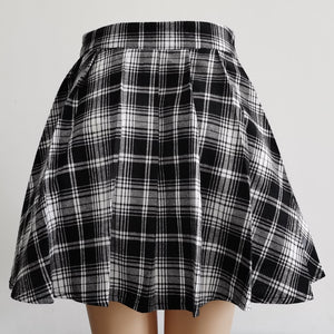 Asymmetric Cutout High Waist Mini Pleated Skater Skirt - LEPITON