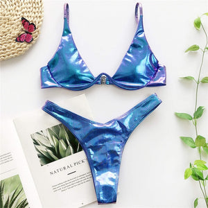 Triangle Solid Bikini Set - LEPITON