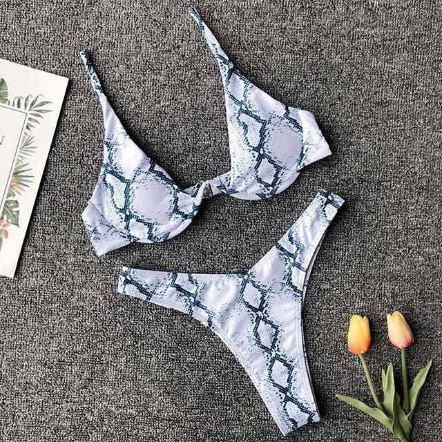 Triangle Solid Bikini Set - LEPITON