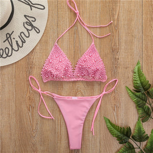Pink Pearl Push-Up Bikini Set - LEPITON