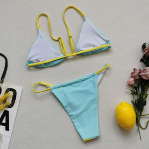 Patchwork Push-Up Bikini Set - LEPITON