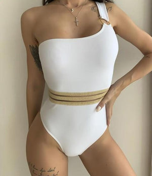 One Shoulder Hollow-Out Monokini - LEPITON