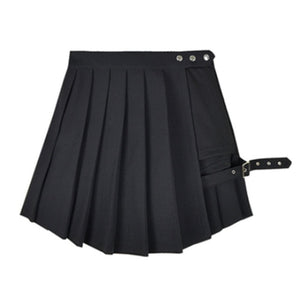 High-Waist Pleated Plaid Skirt with Shorts - LEPITON