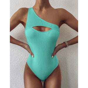 One Shoulder Hollow-Out Monokini - LEPITON