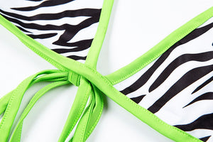 Zebra Neon Green Swimsuit - LEPITON