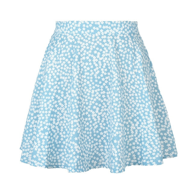 Floral High-Waist Chiffon Umbrella Mini Skirt - LEPITON