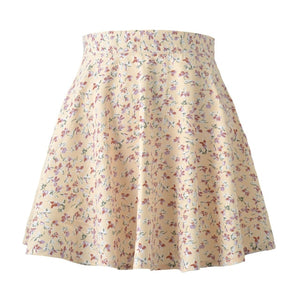 Floral High-Waist Chiffon Umbrella Mini Skirt - LEPITON