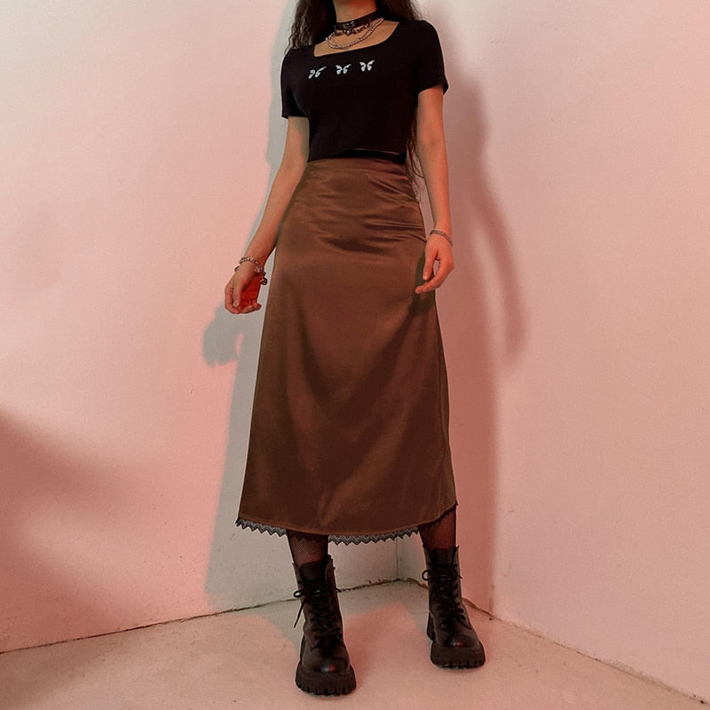 Retro Straight High-Waisted Skirt - LEPITON