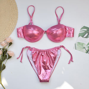 Brazilian Push-Up Bra Glitter Bikini - LEPITON
