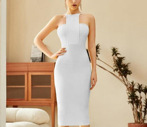 Sleeveless Halter Bodycon Bandage Dress - LEPITON