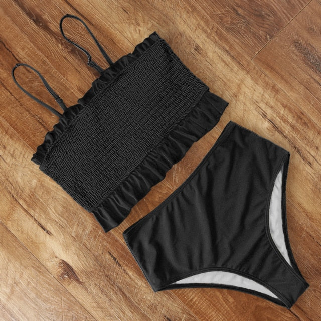 Bandeau High-Waist Bikini Set - LEPITON