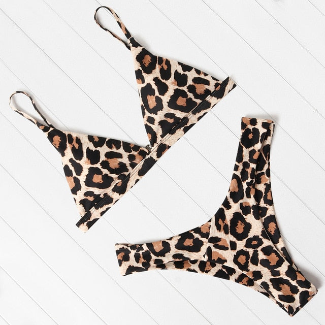 Leopard Low-Waist Push-Up Micro Bikini - LEPITON