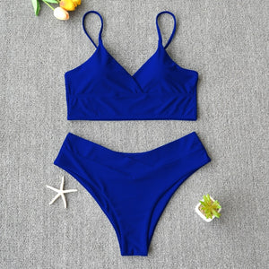 Solid Push-Up Vest Bikini Set - LEPITON