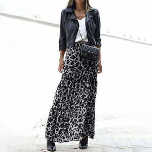 Leopard Loose Maxi Skirt - LEPITON