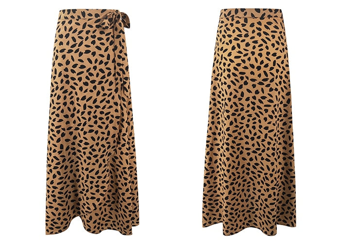 Aesthetic Polka Dot High-Waist Maxi Skirt - LEPITON