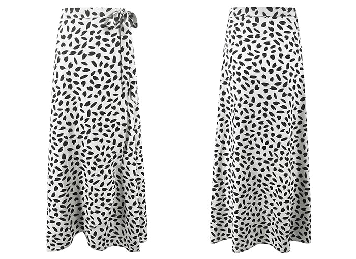 Aesthetic Polka Dot High-Waist Maxi Skirt - LEPITON