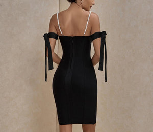 Beaded Off Shoulder Bandage Dress - LEPITON